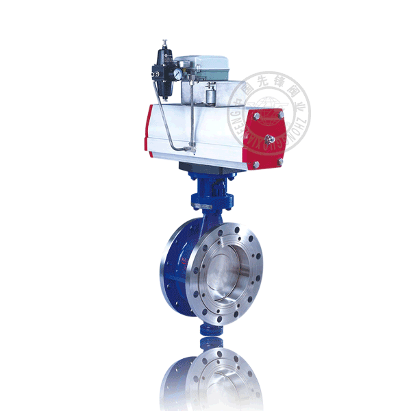 D643H-16C 气动法兰密封型三偏心硬密封铸钢（WCB）蝶阀